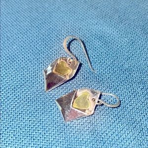 Love Letter silver and gold earrings